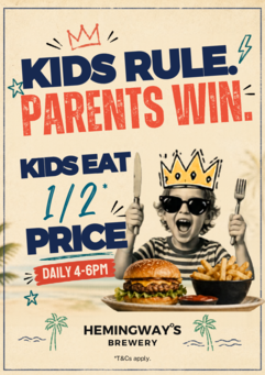 Kids meals half price, Ts & Cs apply
