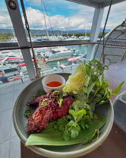 Hemingway's crab and corn fritters at the Marina